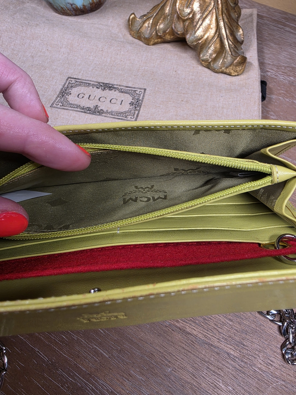 MCM Visetos Wallet w/ Unbranded Chain Strap Included (Retail $450) - Picture 9 of 10